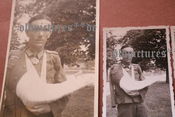 vier original Aufnahmen - Ritterkreuzträger Otto Kühn 1943 im Lazarett Modlin